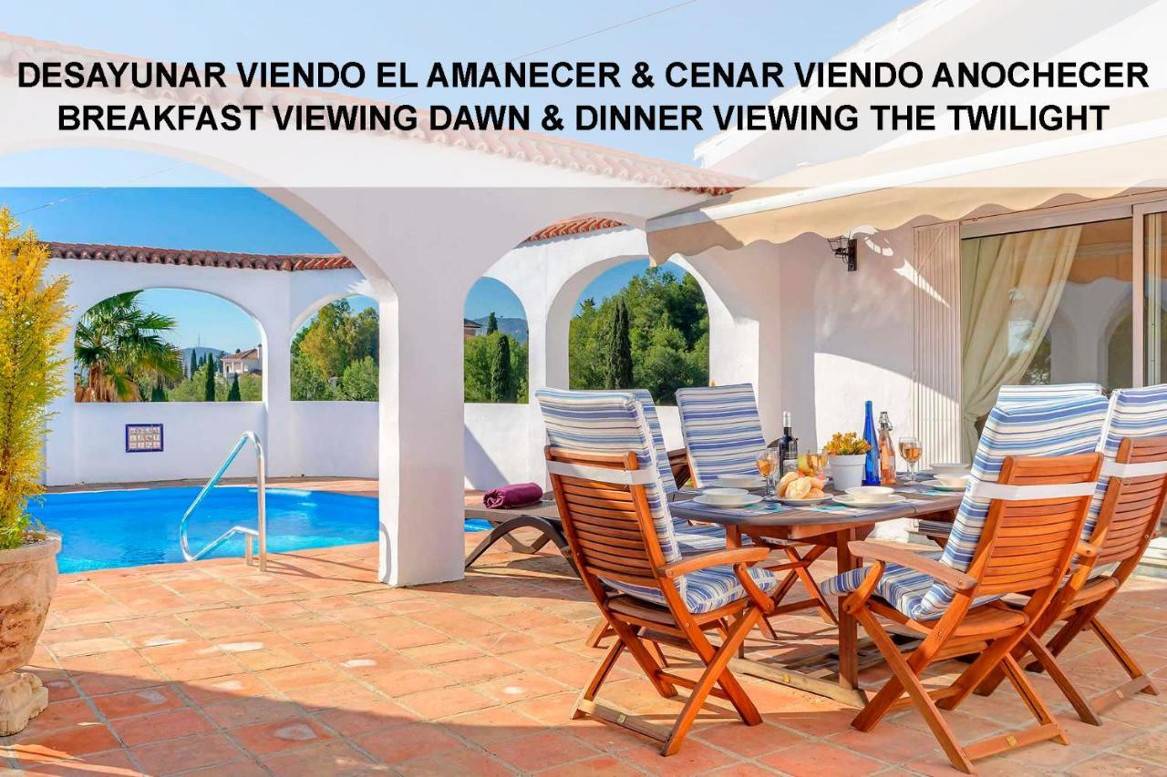 Private Heated Pool, Jacuzzi & 1225M2 Garden In Villa Cipreses Frigiliana Exterior foto